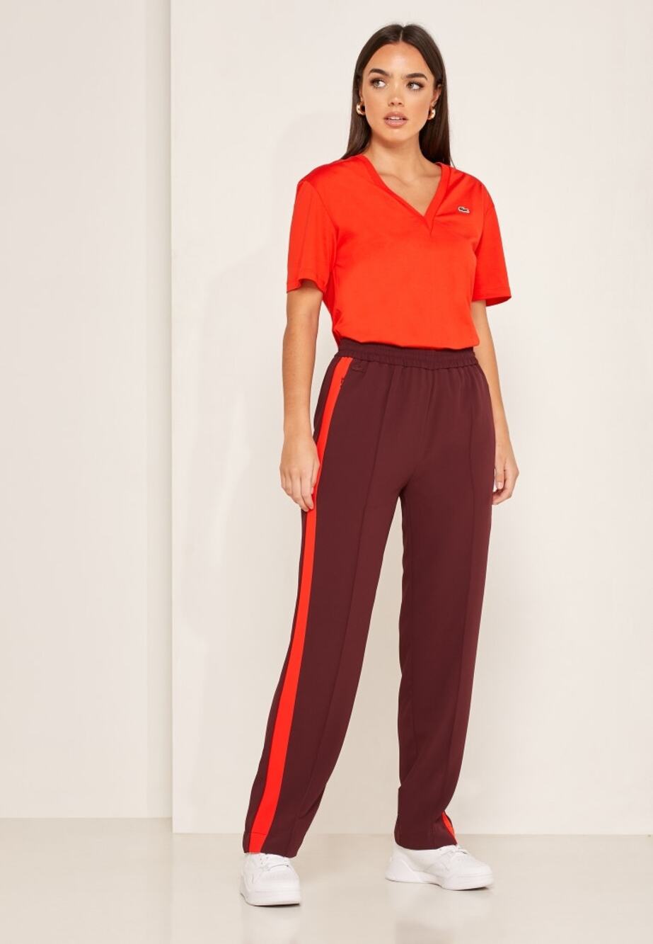 Lacoste Side Striped Pull On Jogger Pants Size EU 32 Red